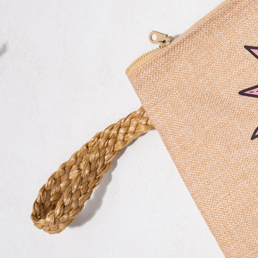 Eye of the Sun Jute Clutch Bag