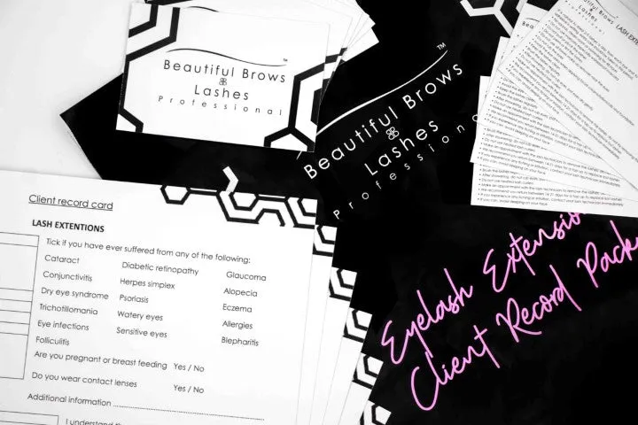 Eyelash Extensions Client Record Cards