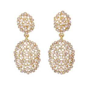 Fancy Pearl Stone Studded Dangle Drop Earring