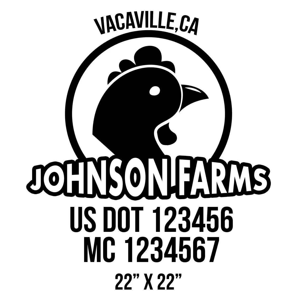 Farm Company Name Truck Decal (USDOT), 2 Pack