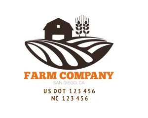 Farm Company Name Truck Decal (USDOT), 2 Pack