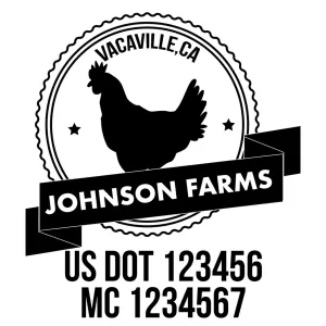 Farm Company Name Truck Decal (USDOT), 2 Pack