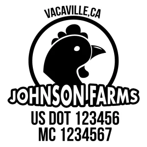 Farm Company Name Truck Decal (USDOT), 2 Pack
