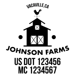 Farm Company Name Truck Decal (USDOT), 2 Pack