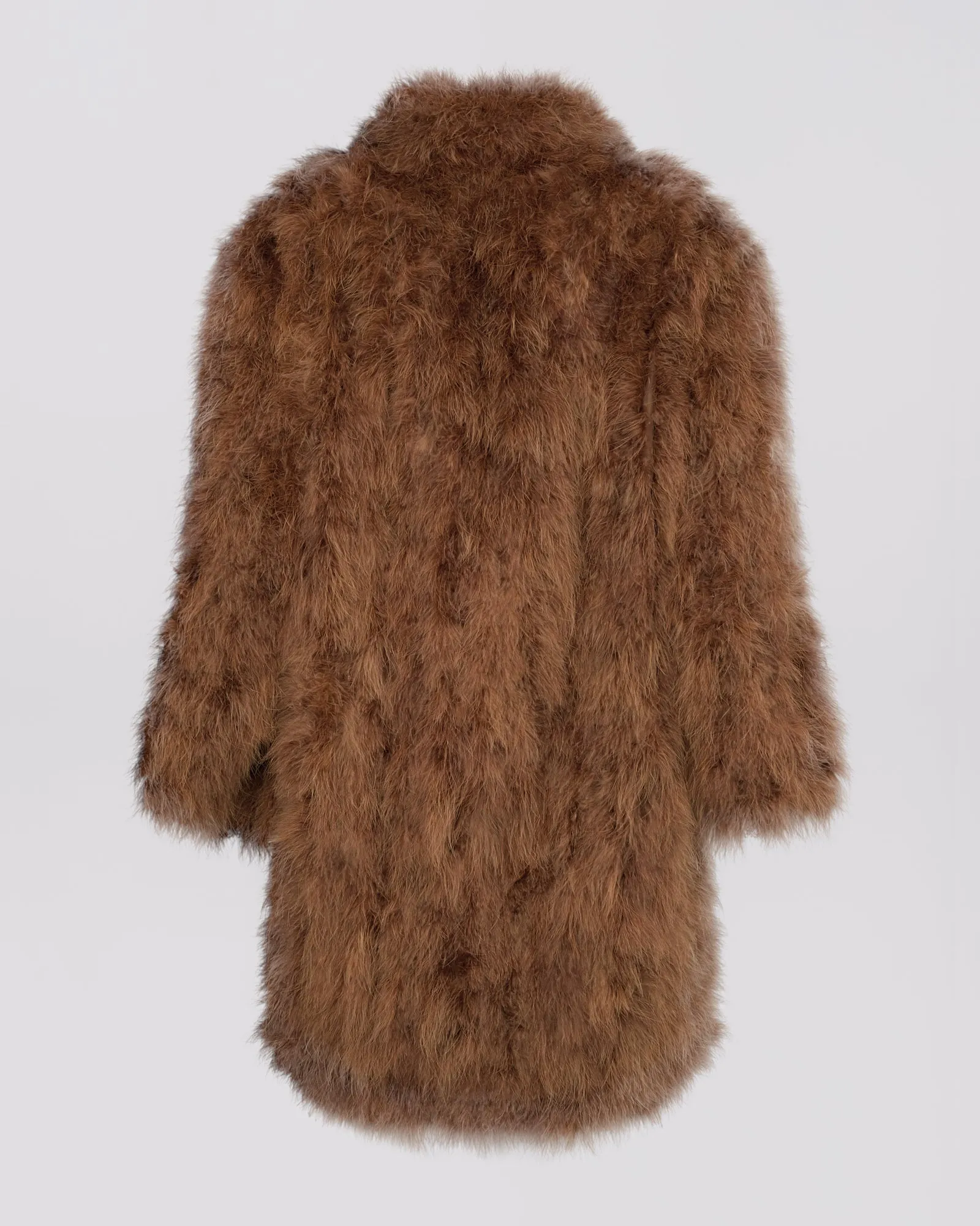Feather shawl collar coat