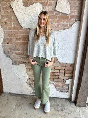 Feeling the Moment Sweater: Heather Grey