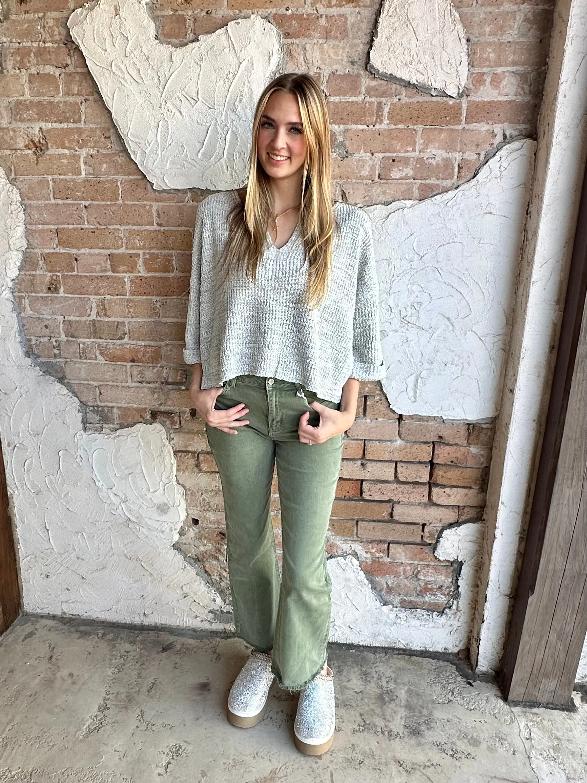 Feeling the Moment Sweater: Heather Grey