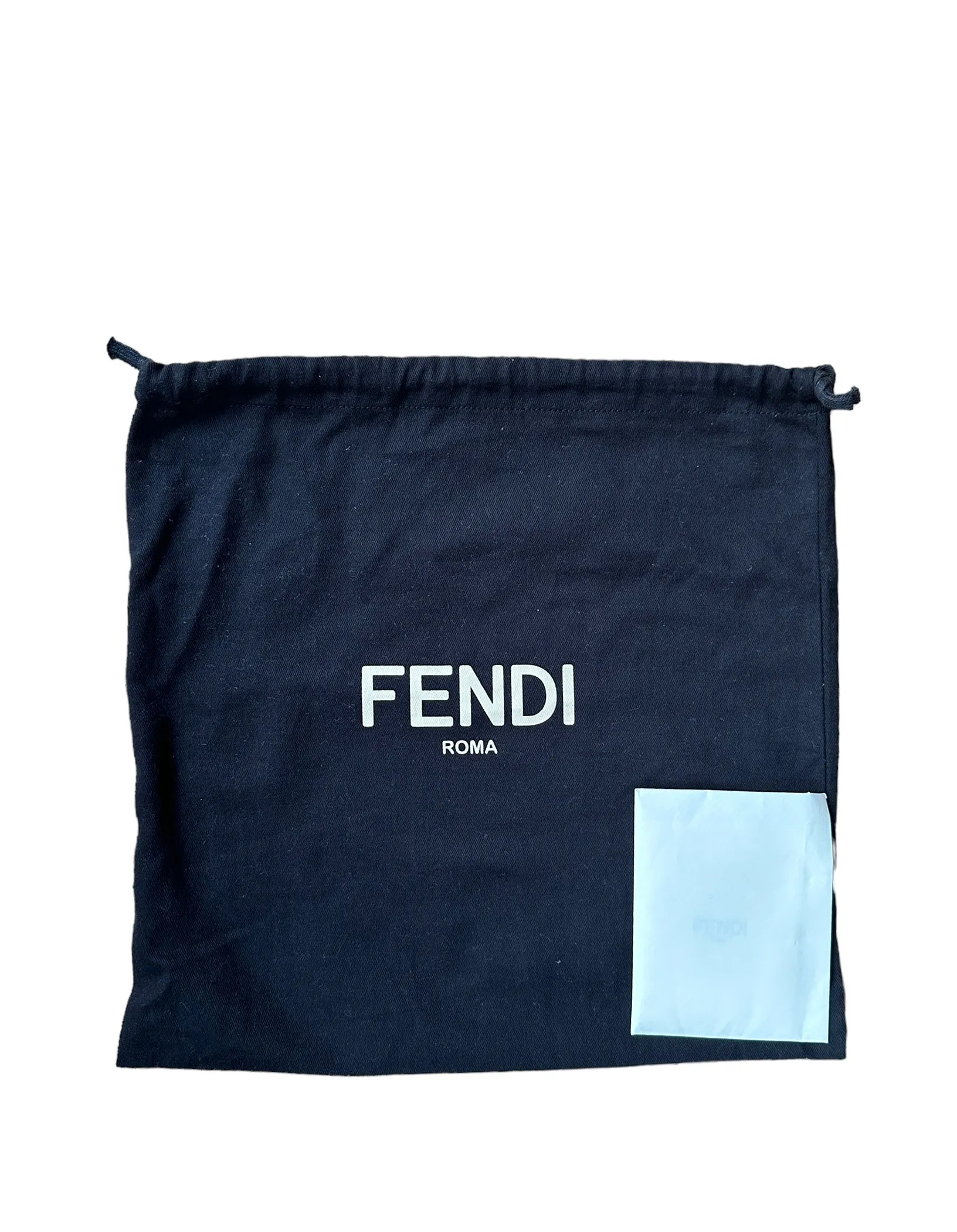 Fendi Black Nappa Embossed Logo FF 1974 Medium Baguette NM Bag w/ Two Straps
