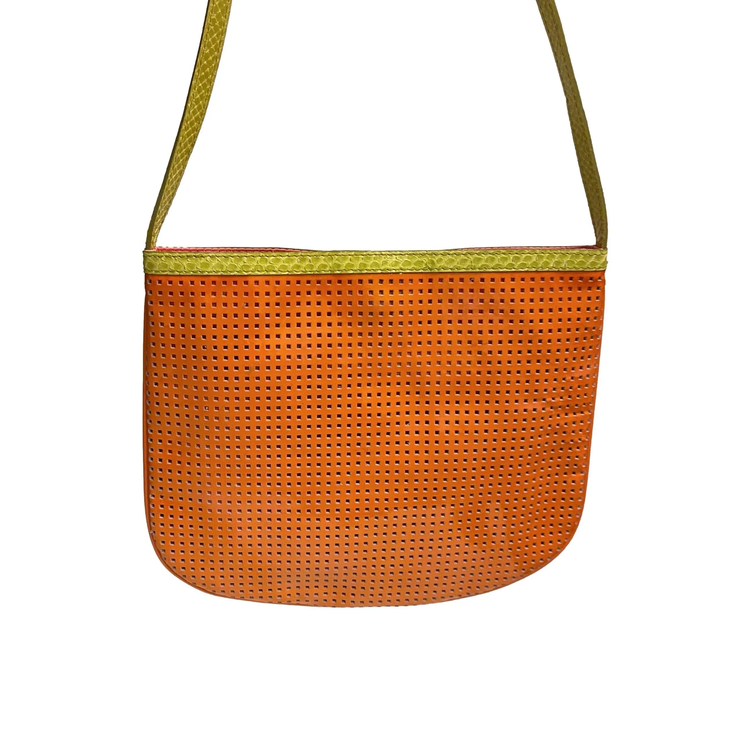 Fendi Orange Perforated Shoulder Bag