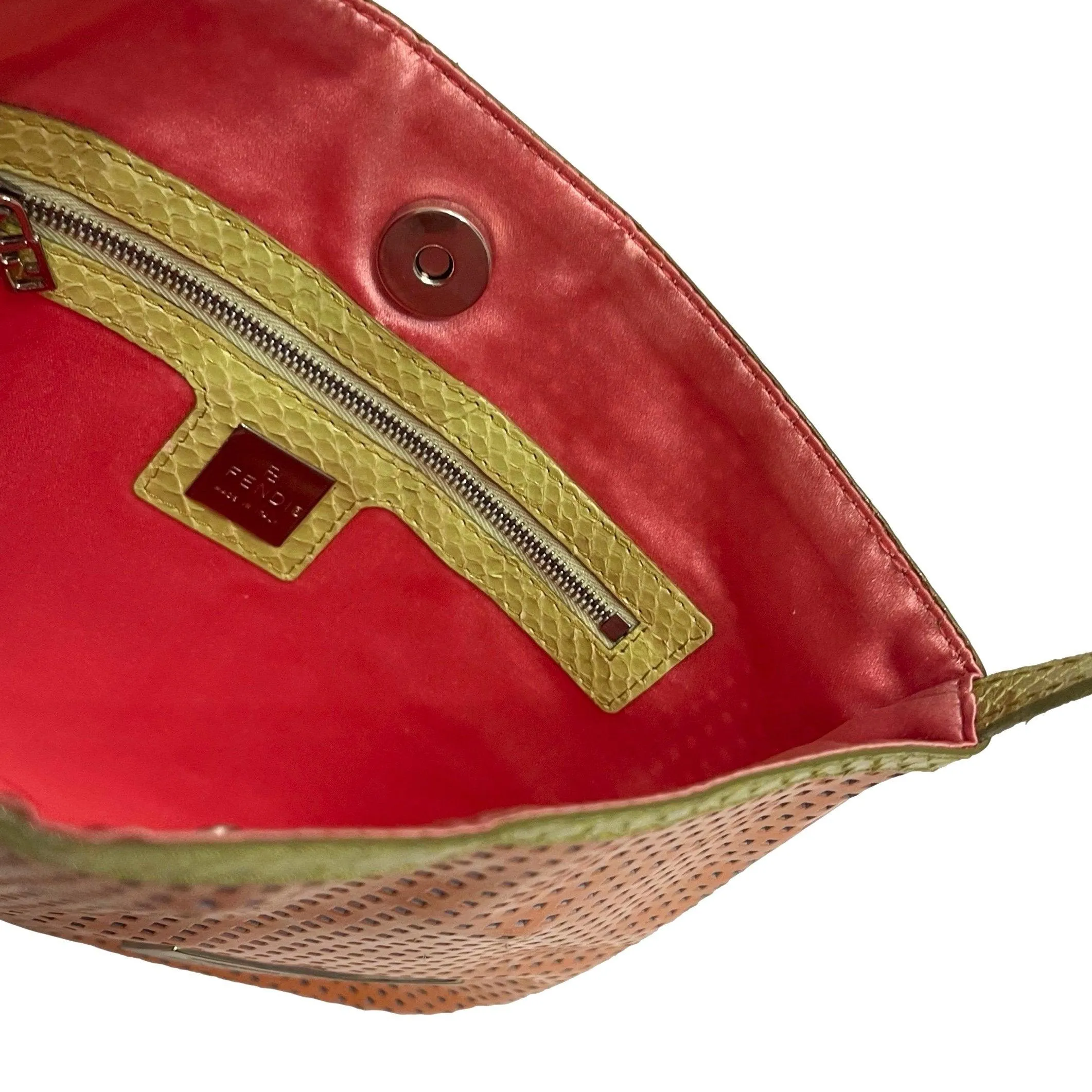 Fendi Orange Perforated Shoulder Bag