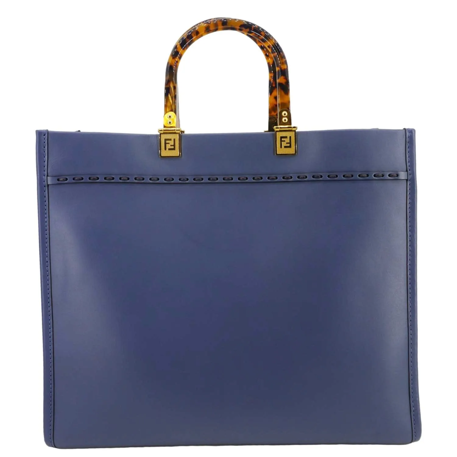 FENDI Sunshine Leather Crossbody Tote Bag Blue