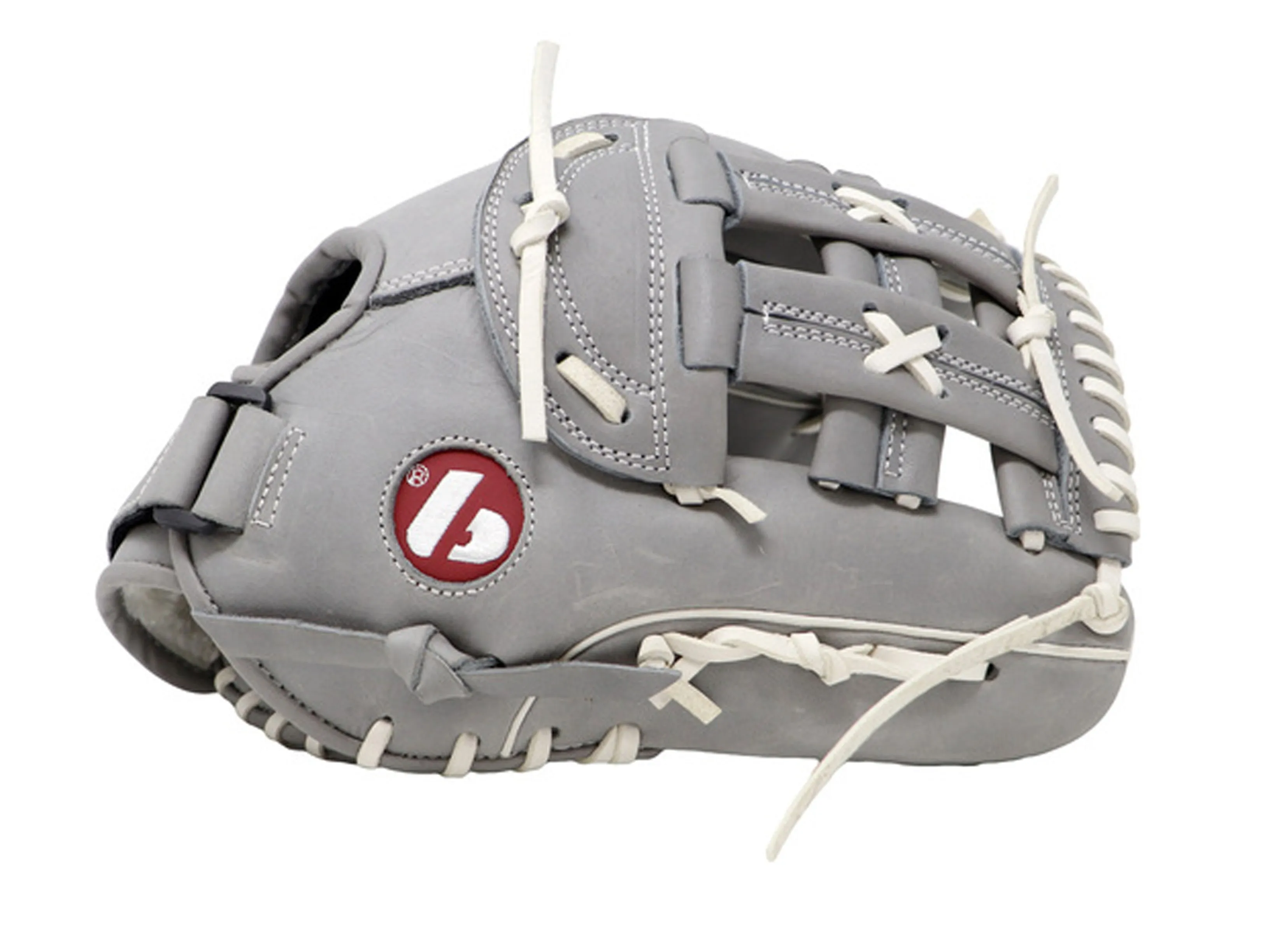 FL-130 professional baseball glove, full grain leather, outfield, softball, 13'', Light grey
