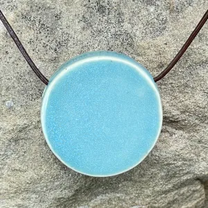 Floating Moon Necklace Soft Blue
