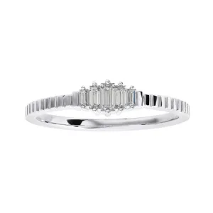 Fluted Ring with Baguette Diamonds