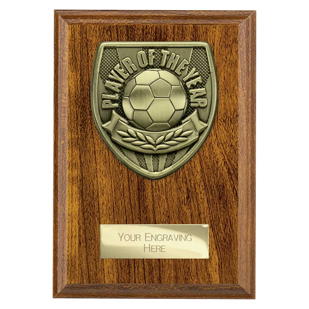 Football Player of the Year Walnut Plaque Award