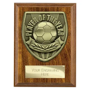 Football Player of the Year Walnut Plaque Award