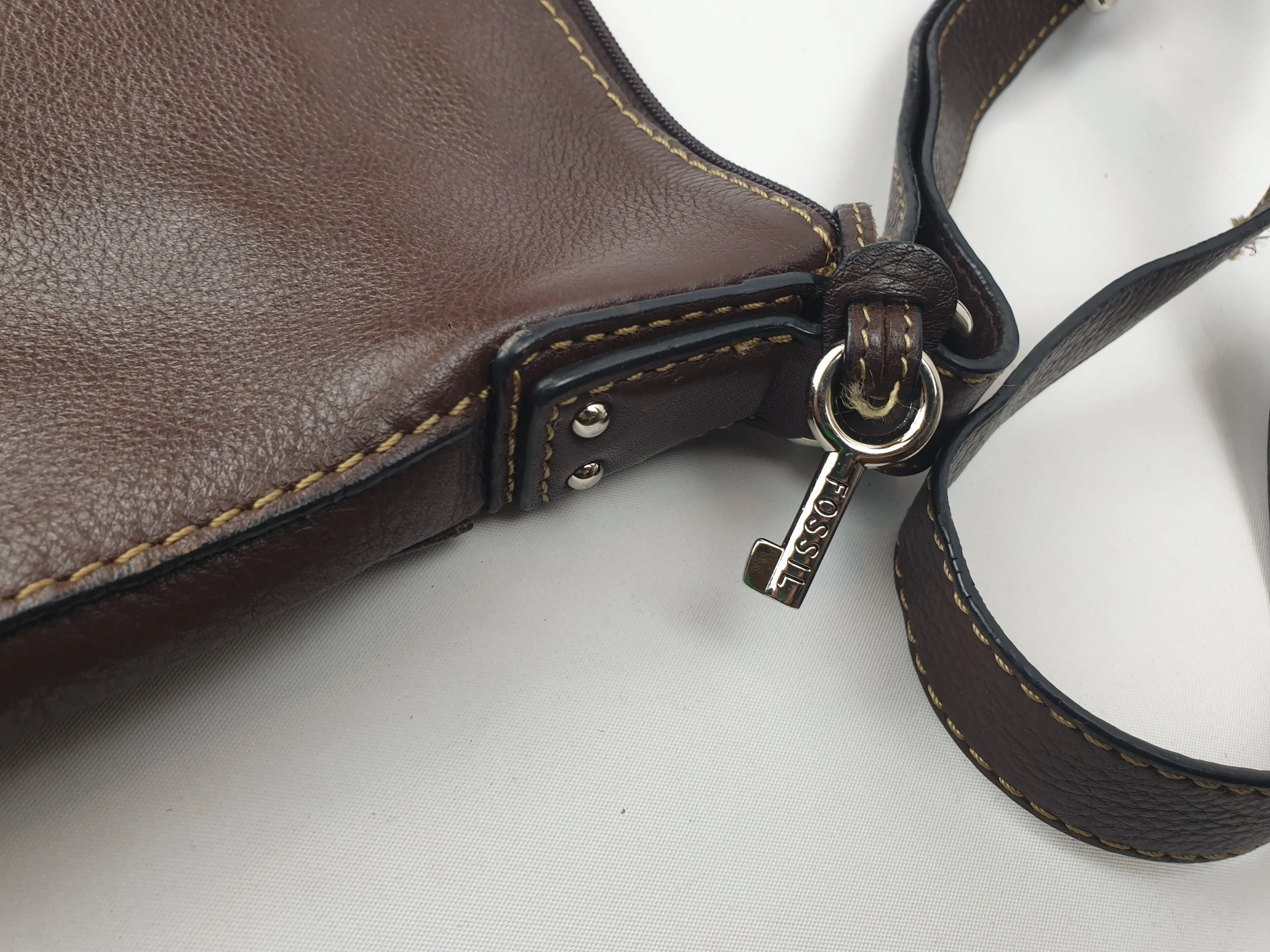 Fossil soft brown leather bag
