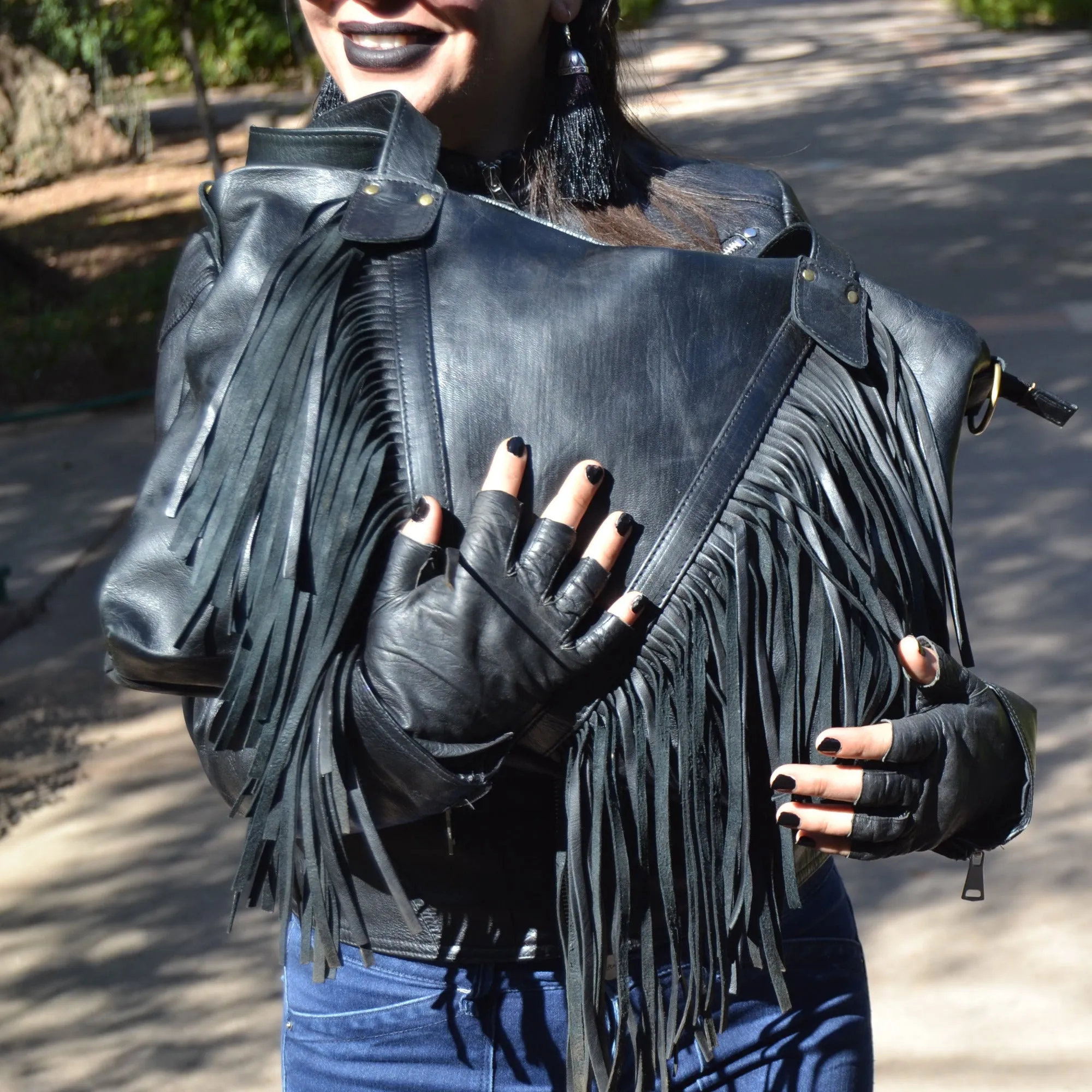 Fringe Leather Purse