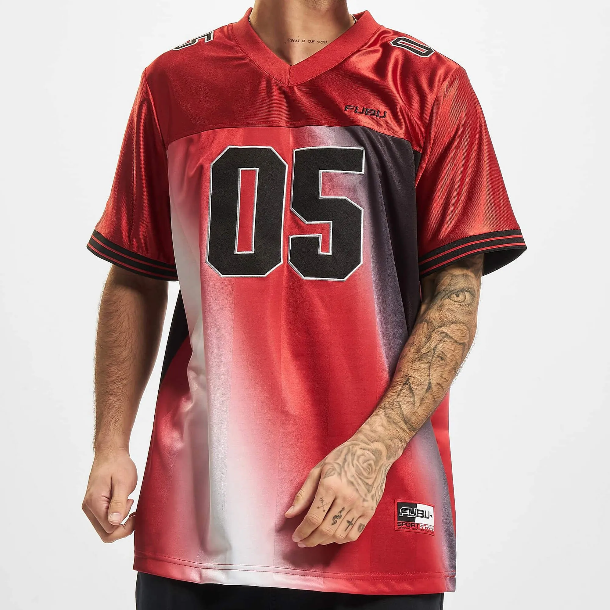FUBU Corporate Gradient Football Jersey red/black/white