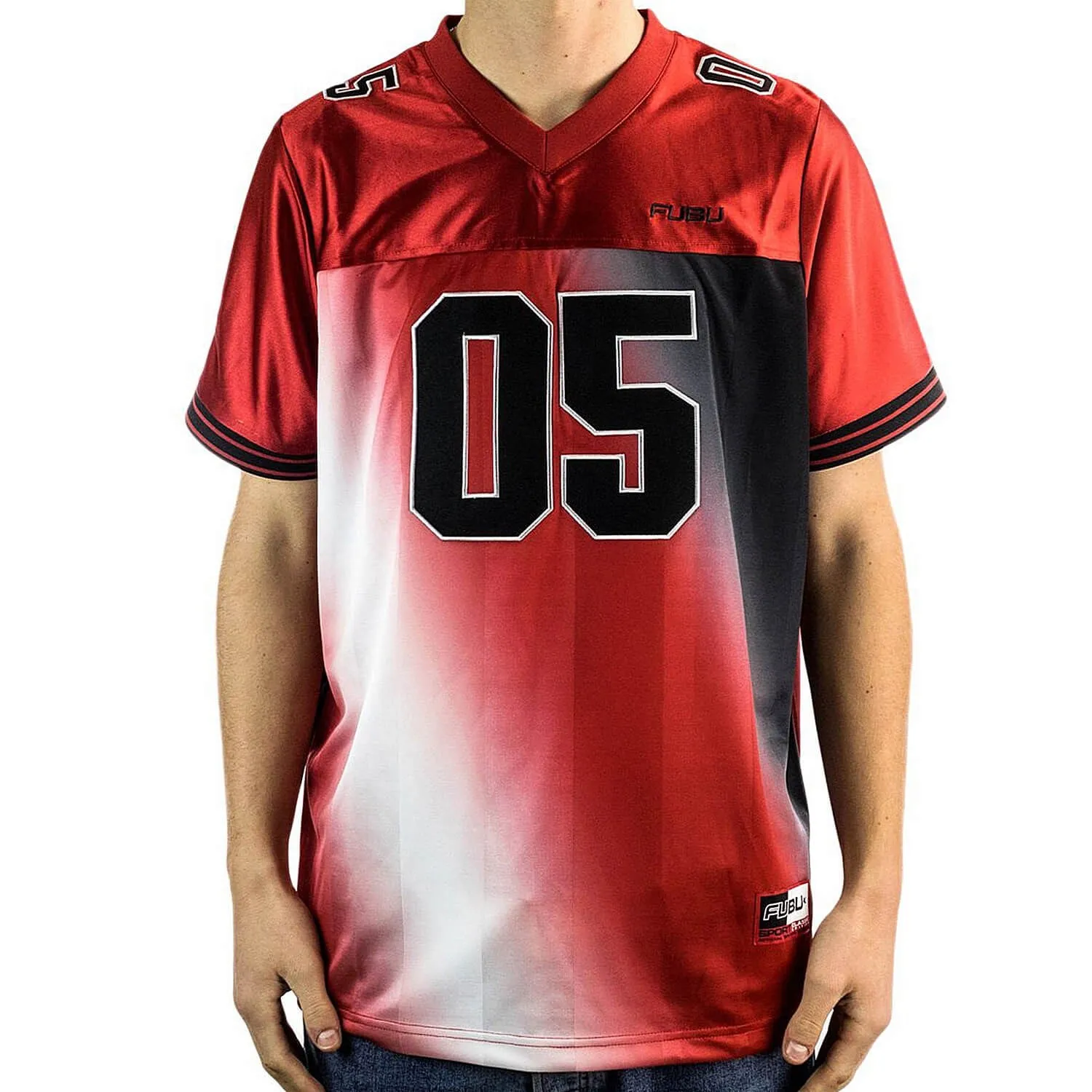 FUBU Corporate Gradient Football Jersey red/black/white