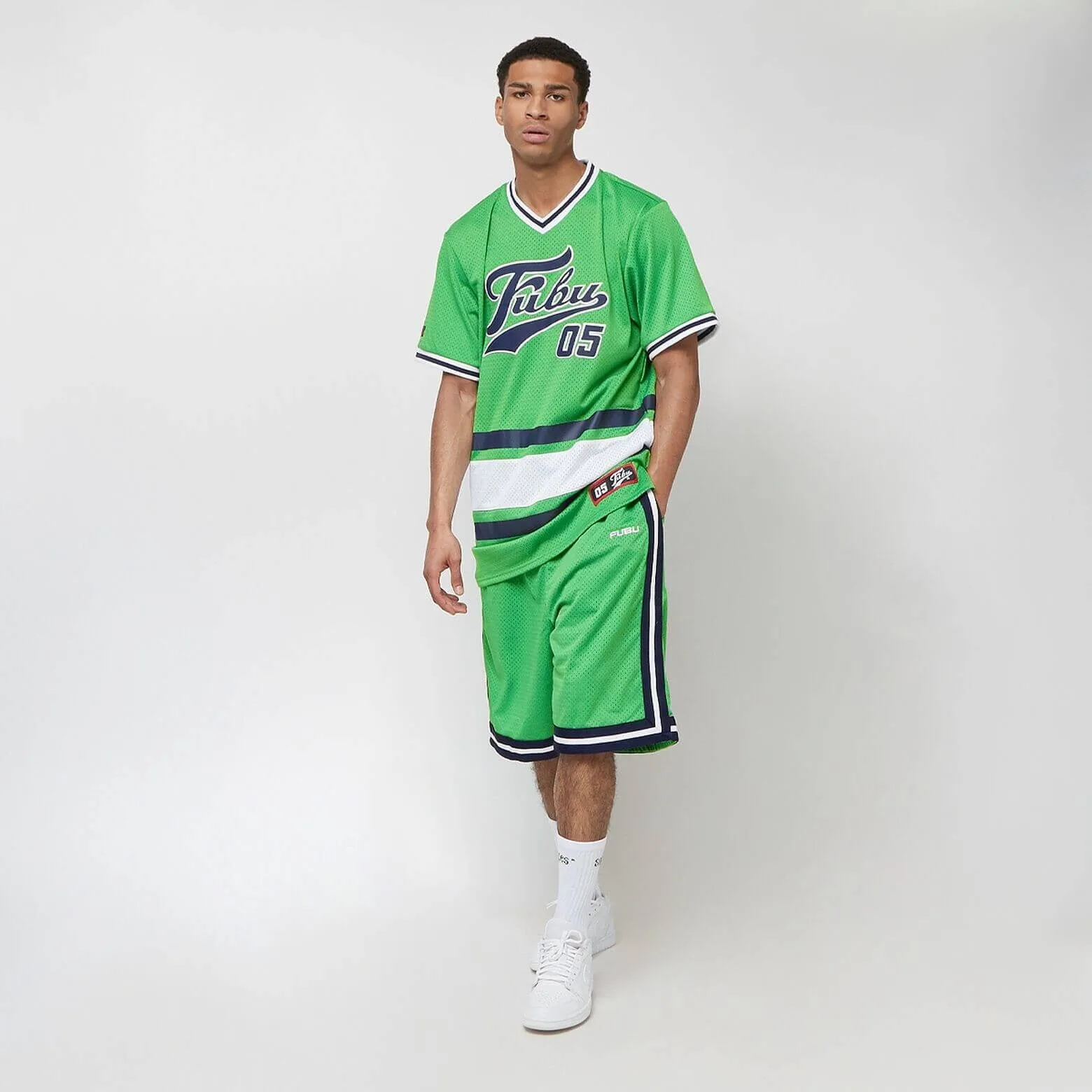 FUBU Corporate Mesh Shorts green/navy