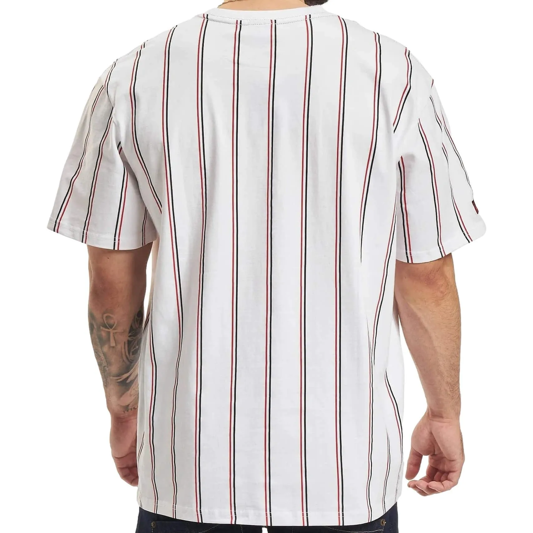 FUBU Corporate Sprts Pinstripe Tee white/black/red white