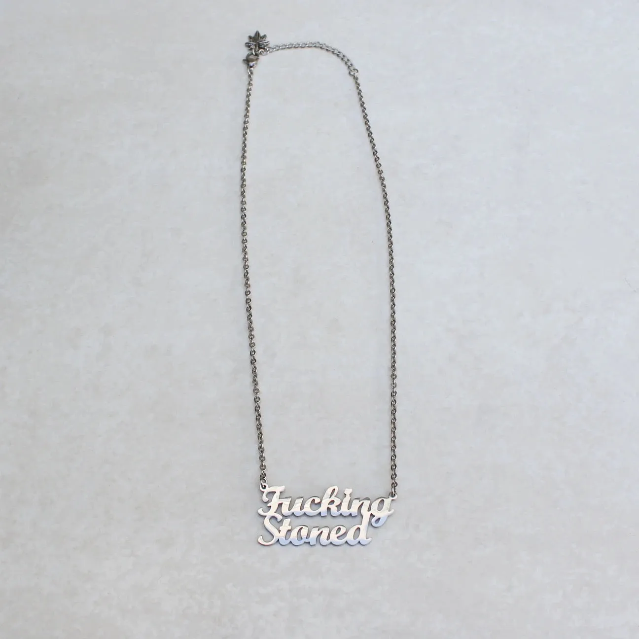 Fucking Stoned Statement Necklace - Silver