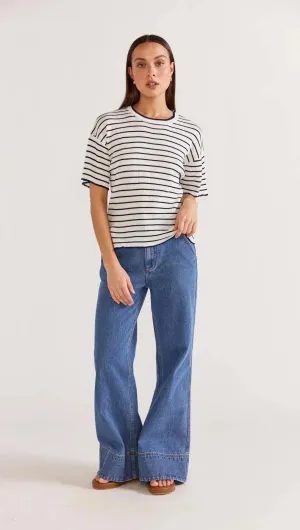 GAIA STRIPE BOXY KNIT TEE