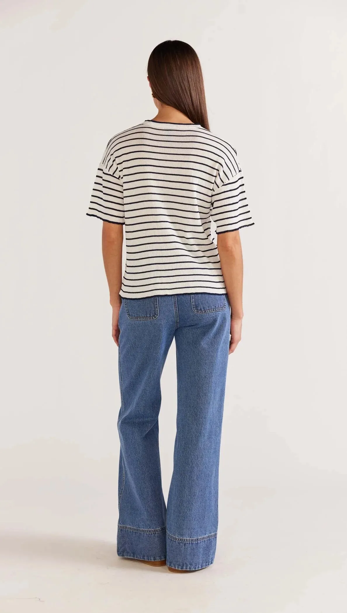 GAIA STRIPE BOXY KNIT TEE