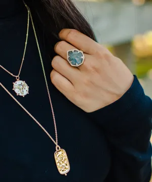Geo Labradorite Statement Ring