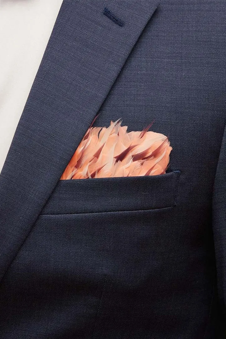 GLOBETROTTER FEATHER POCKET SQUARE