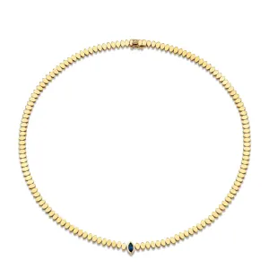 Gold & Sapphire Marquise Eye Necklace