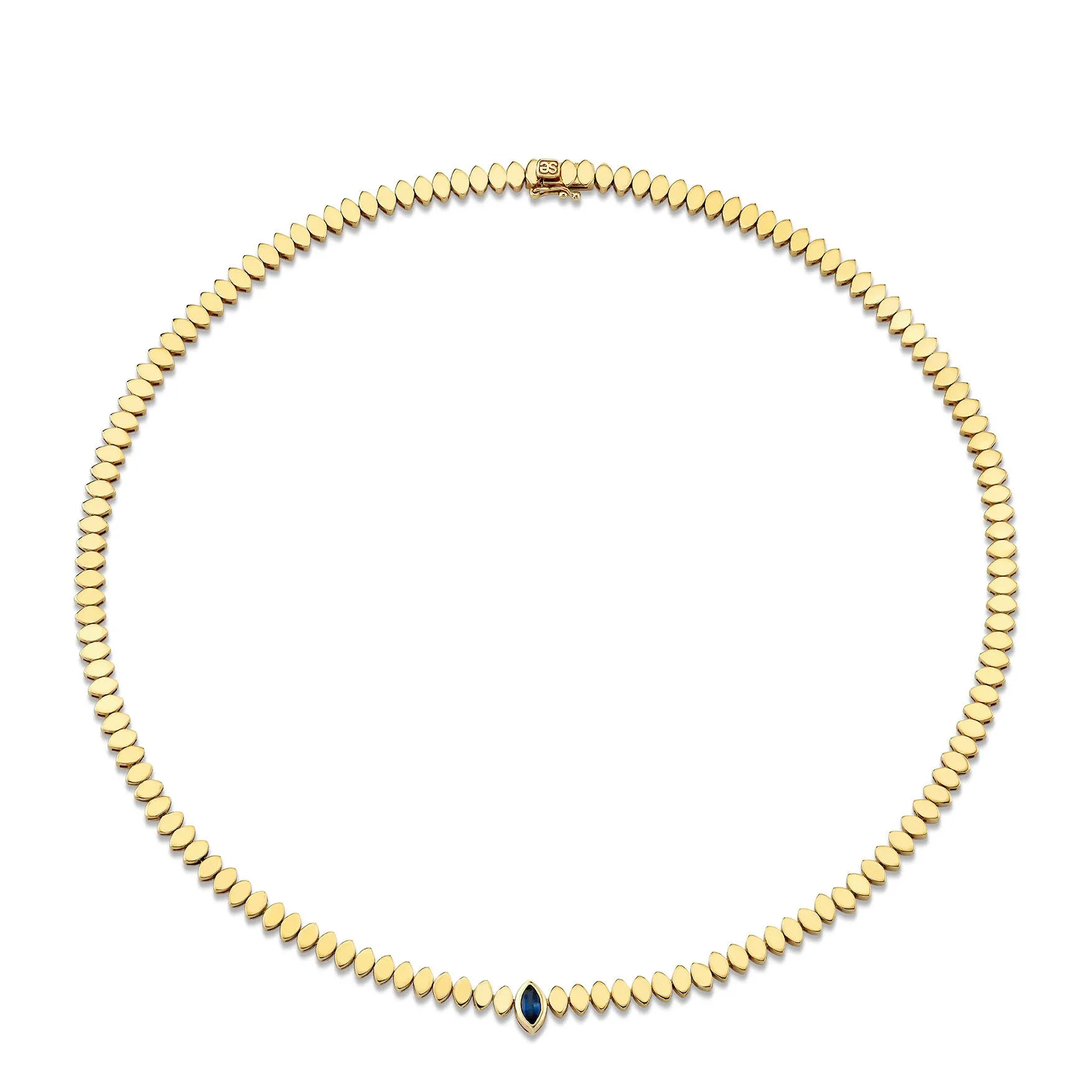 Gold & Sapphire Marquise Eye Necklace