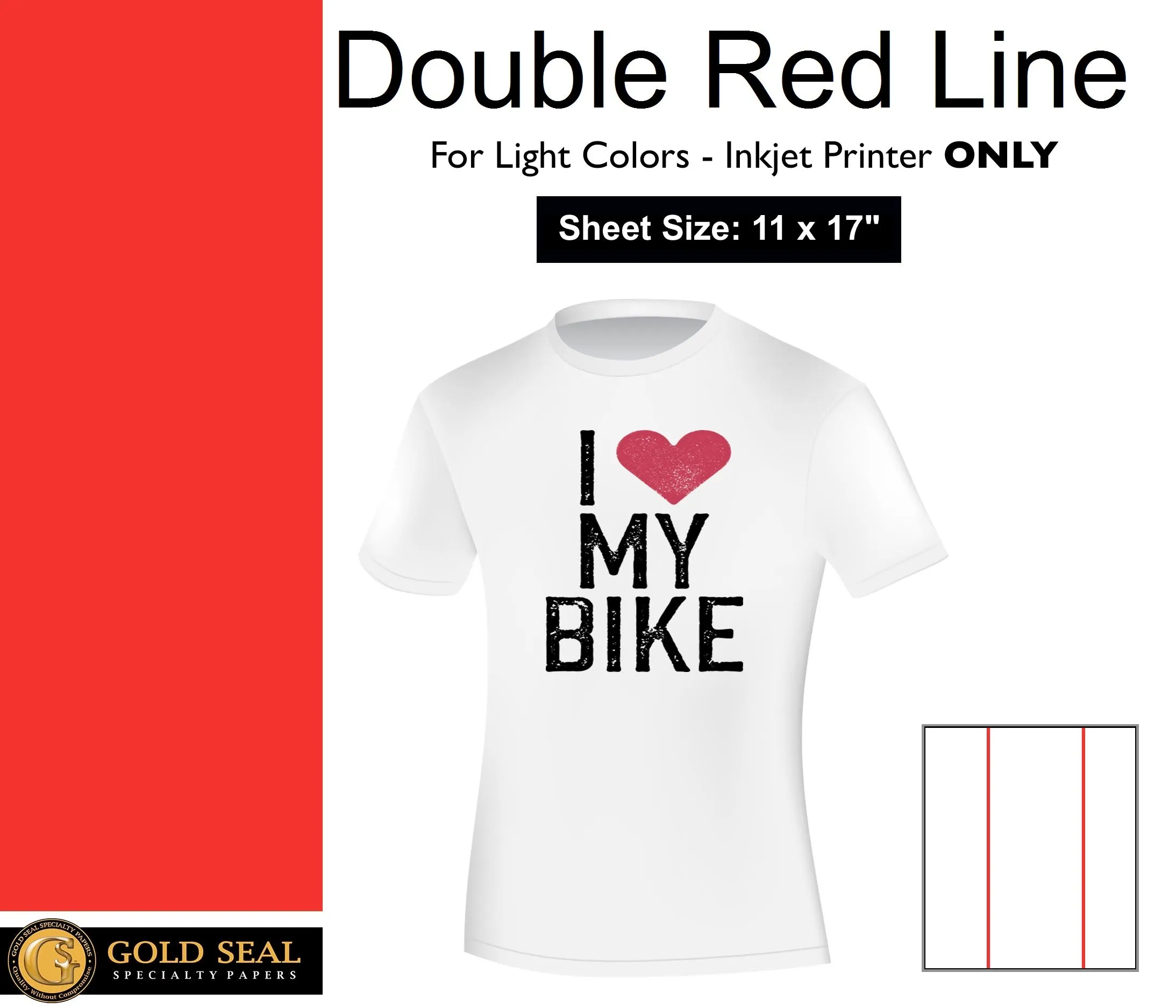 Gold Seal Specialty Papers Double Red Line - Inkjet Heat Transfer Paper
