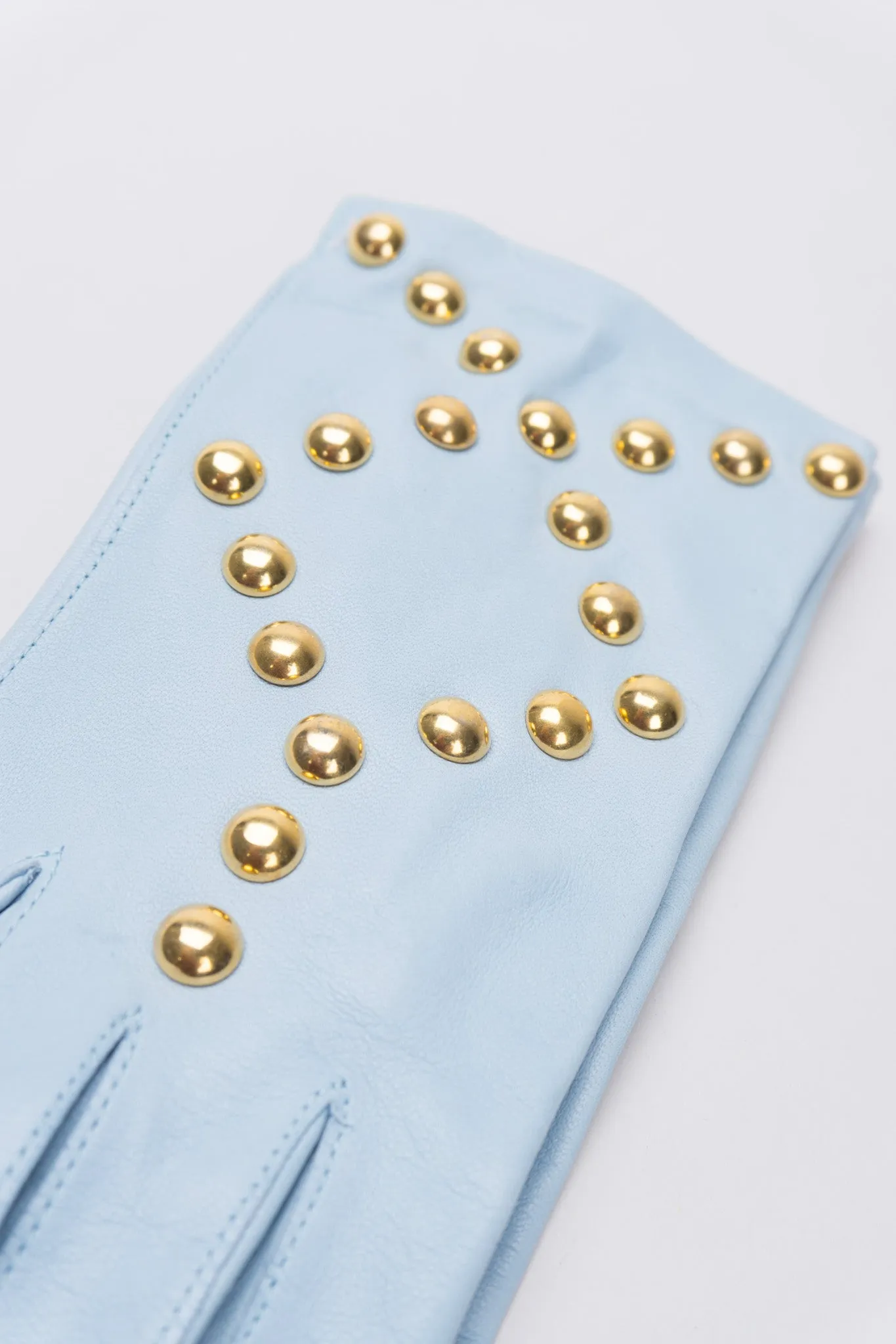 Gold Stud Leather Gloves
