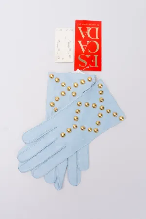 Gold Stud Leather Gloves