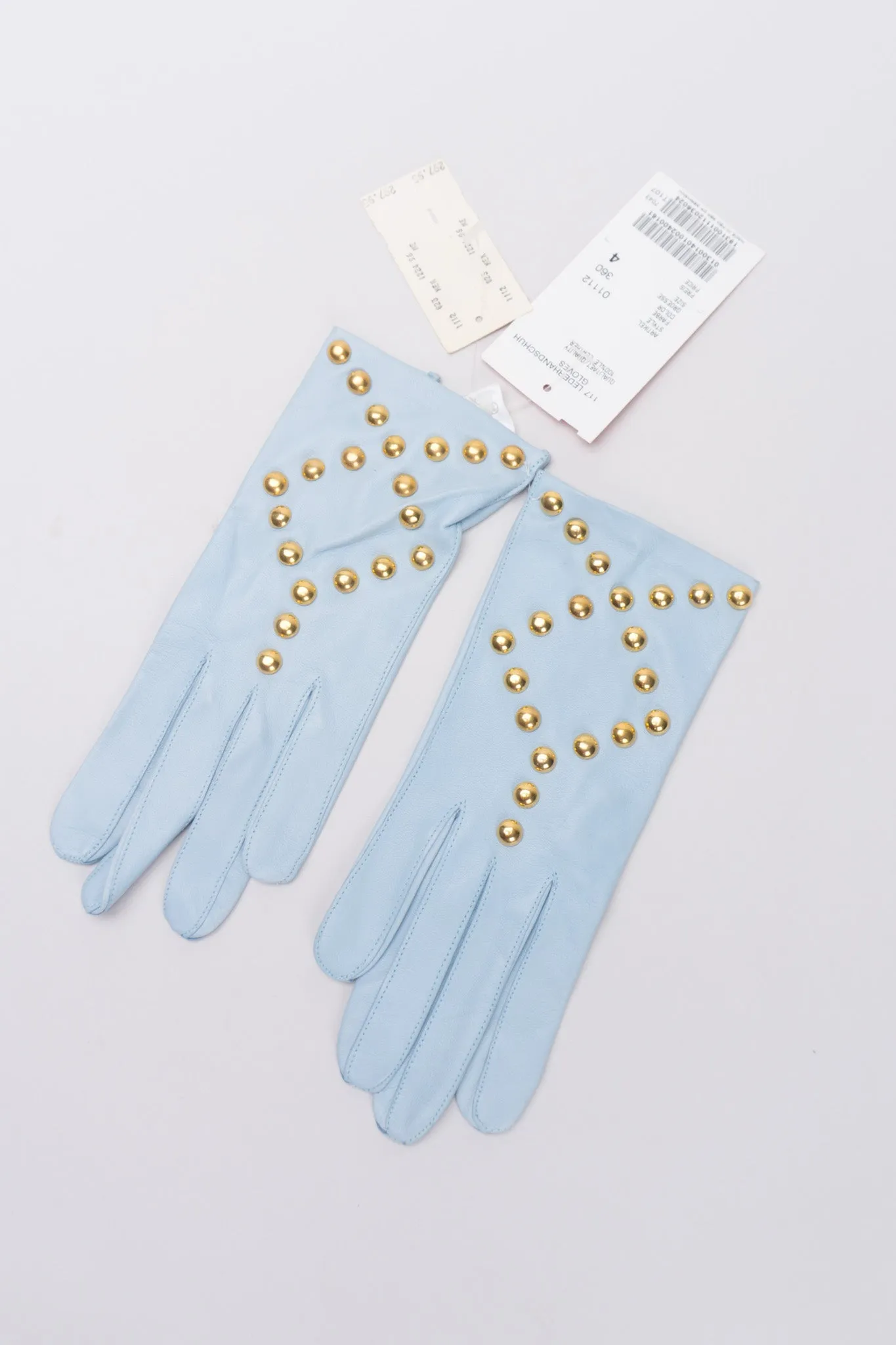 Gold Stud Leather Gloves