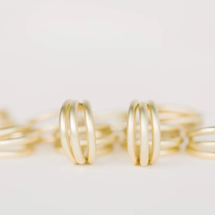 Gold Triple Statement Hoop Earrings
