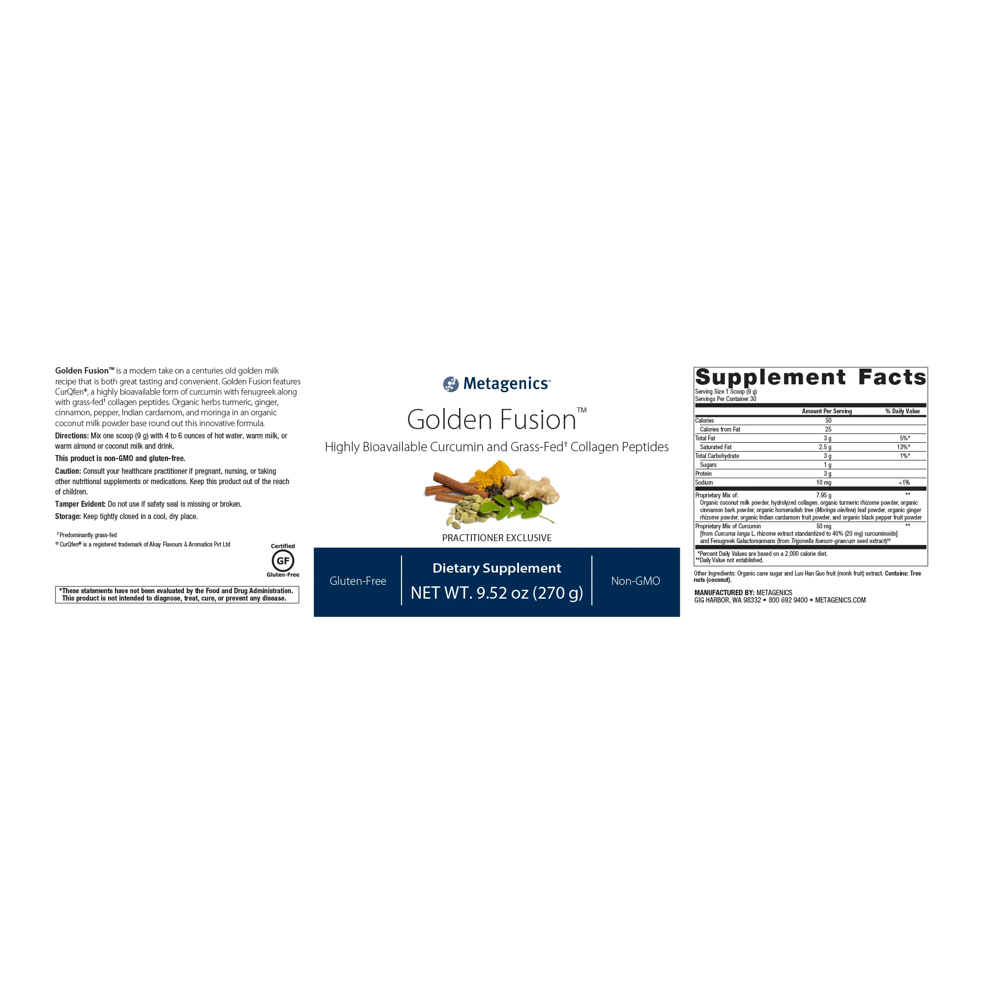 Golden Fusion™ <br>Highly Bioavailable Curcumin and Grass-Fed† Collagen Peptides
