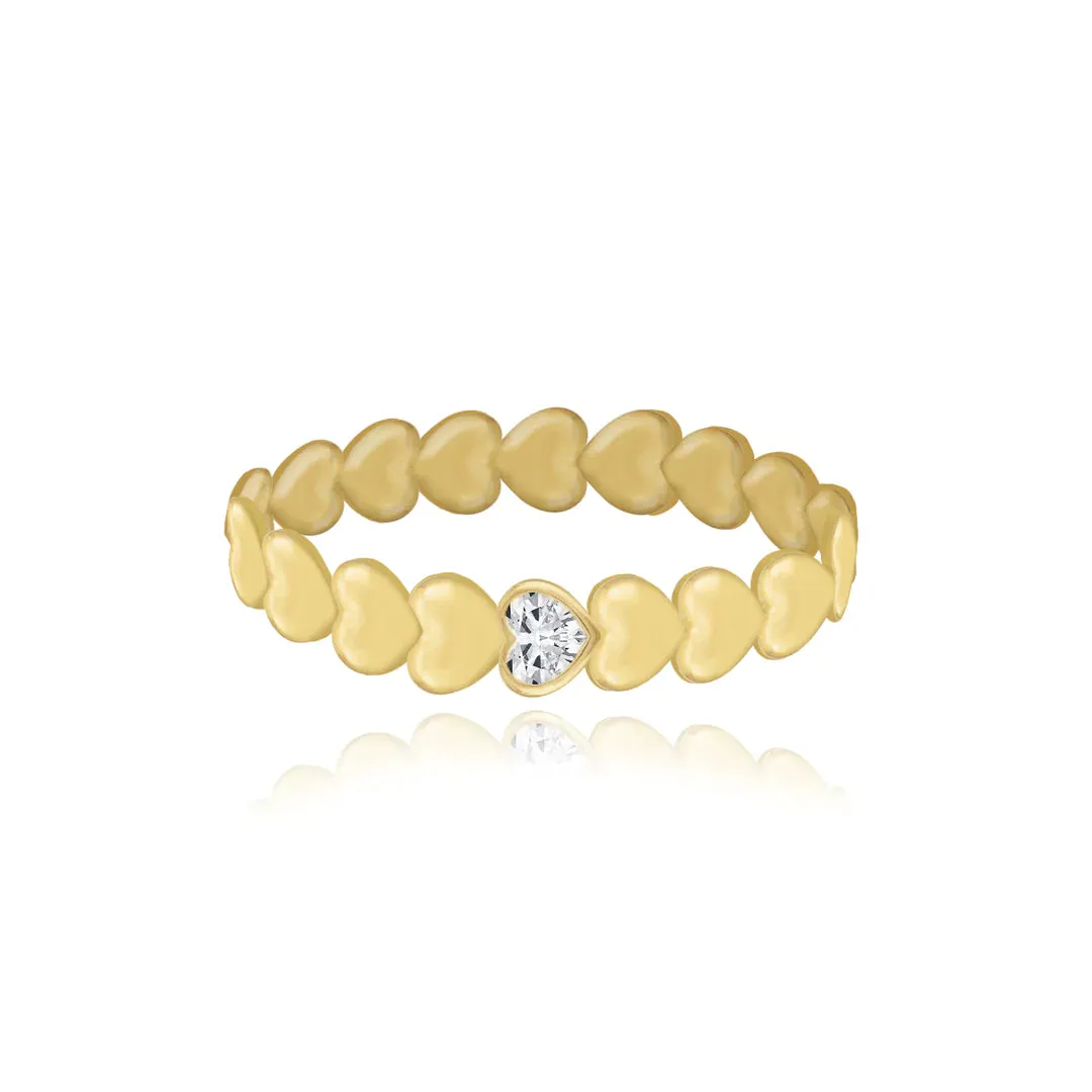 Golden Solitaire Diamond Ring
