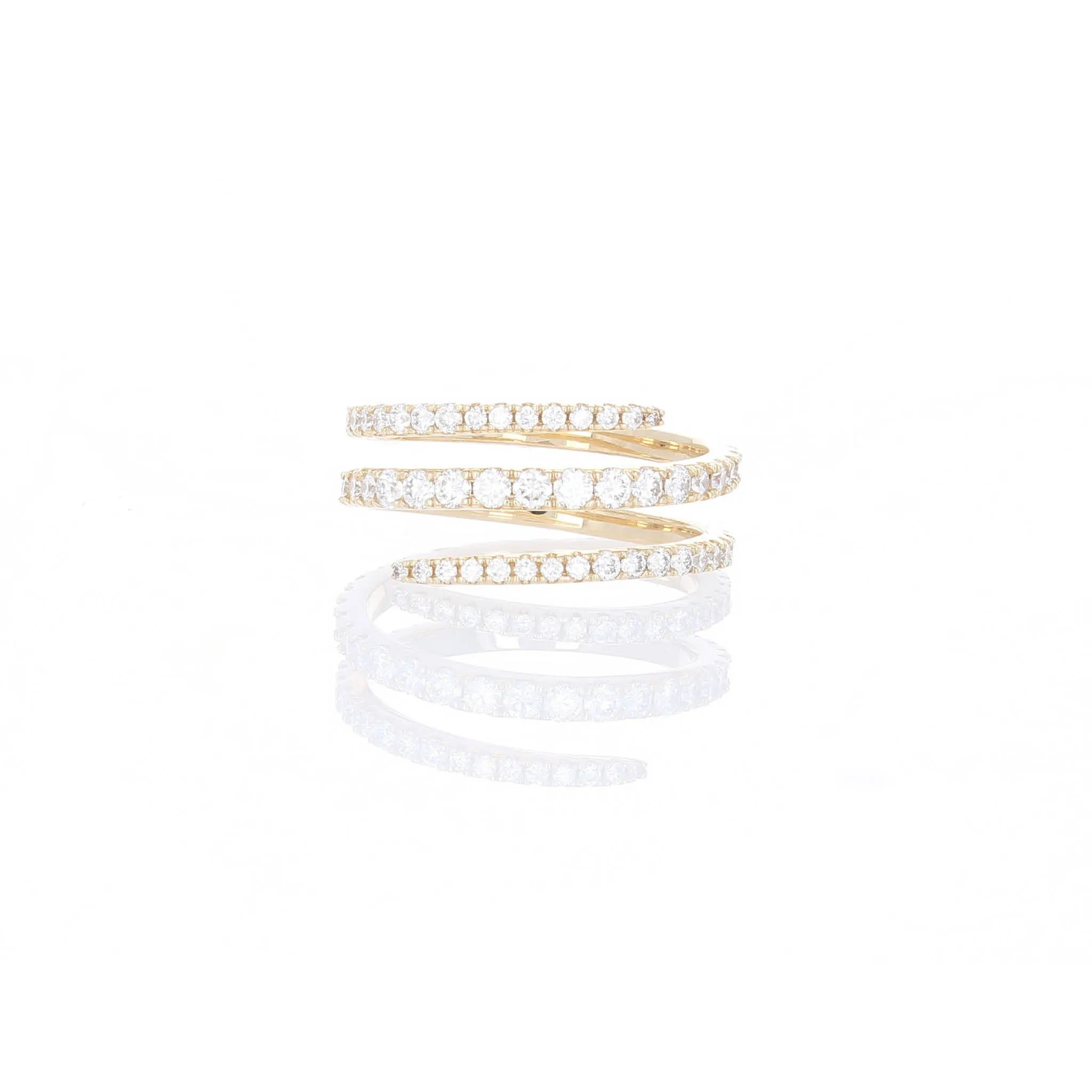 Graduated Diamond Coil Ring