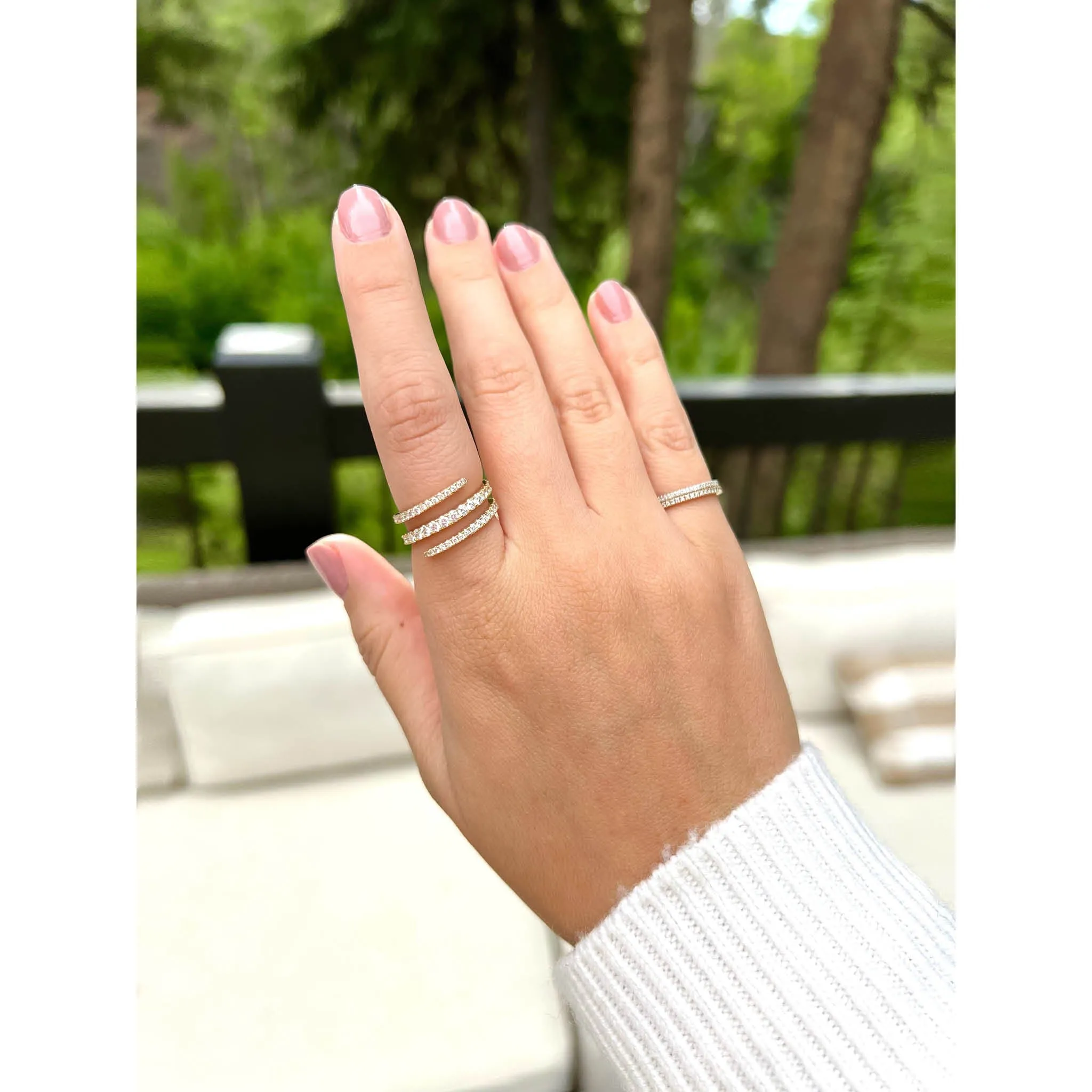 Graduated Diamond Coil Ring
