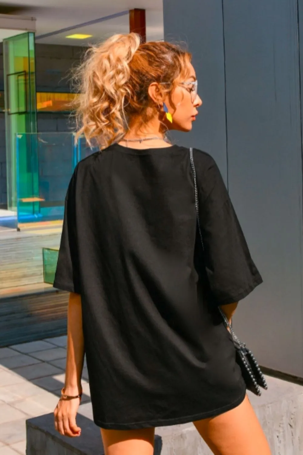 Graphic printed boxy dress