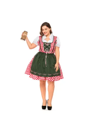 Green and Red Checked Dirndl OCW16