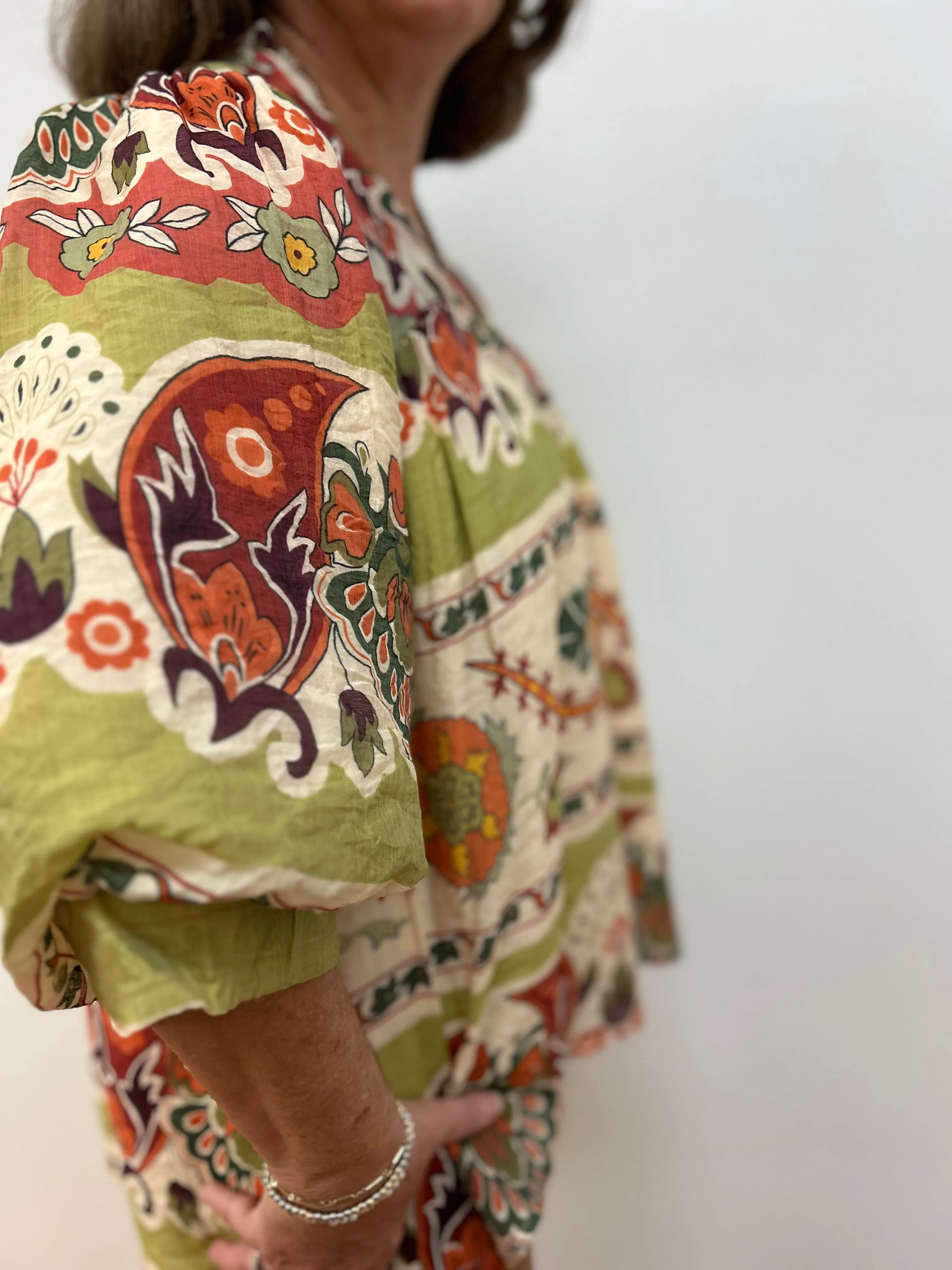 Green Mix Blouse by Umgee
