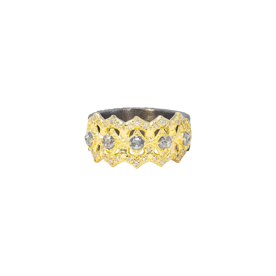 GREY DIAMOND SCROLL STATEMENT RING