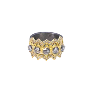 GREY DIAMOND SCROLL STATEMENT RING