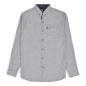 Grey Striped Casual Shirt