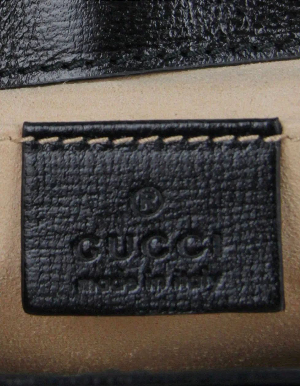 Gucci Black Leather GG Mini Marina Chain Shoulder Bag