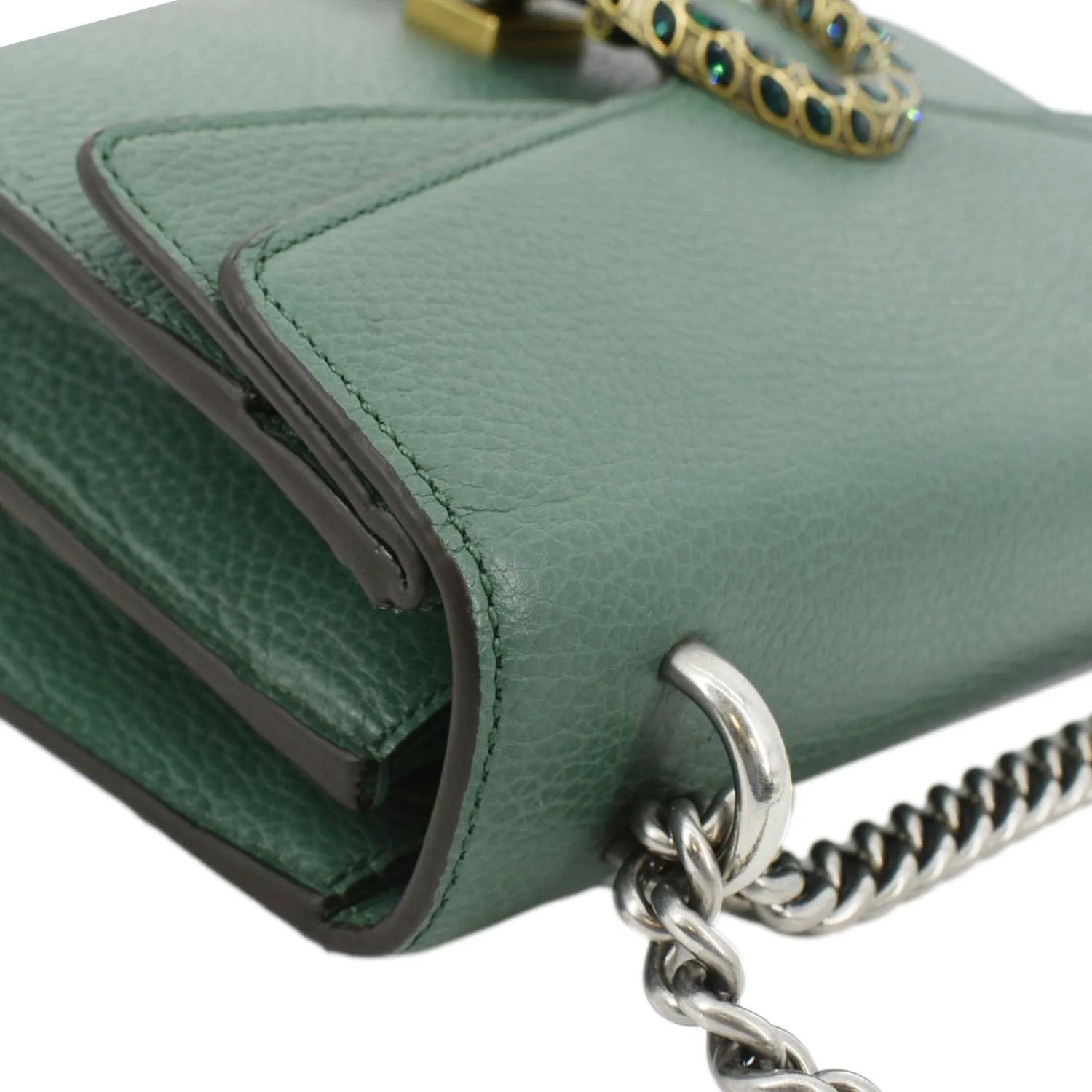 GUCCI Dionysus Small Leather Shoulder Bag Emerald Green 400249